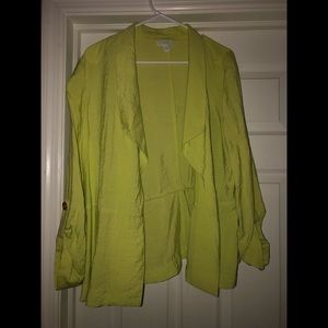 Lime green light jacket 3/4 sleeve